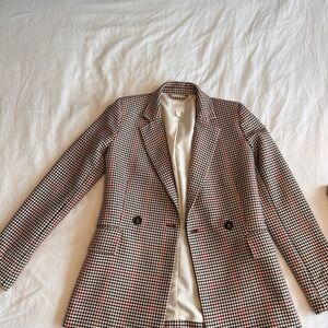 H&M Women's Houndstooth Blazer - Black, White, and Red